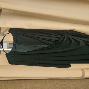 Forest Green long sleeved Eloquii wraparound dress, Size 16